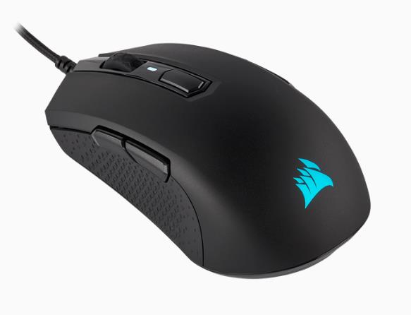  <b>Wired Gaming Mouse:</b> M55 RGB PRO Ambidextrous Multi-Grip Gaming Black Mouse, 200-12,400 DPI, ICUE Software  